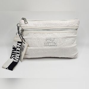 Steve Madden White Embossed Pouch
